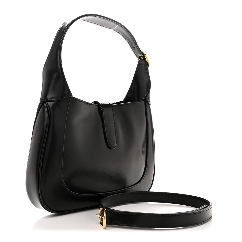 Boarded Dyana Lux Calfskin Small Jackie 1961 Hobo Black