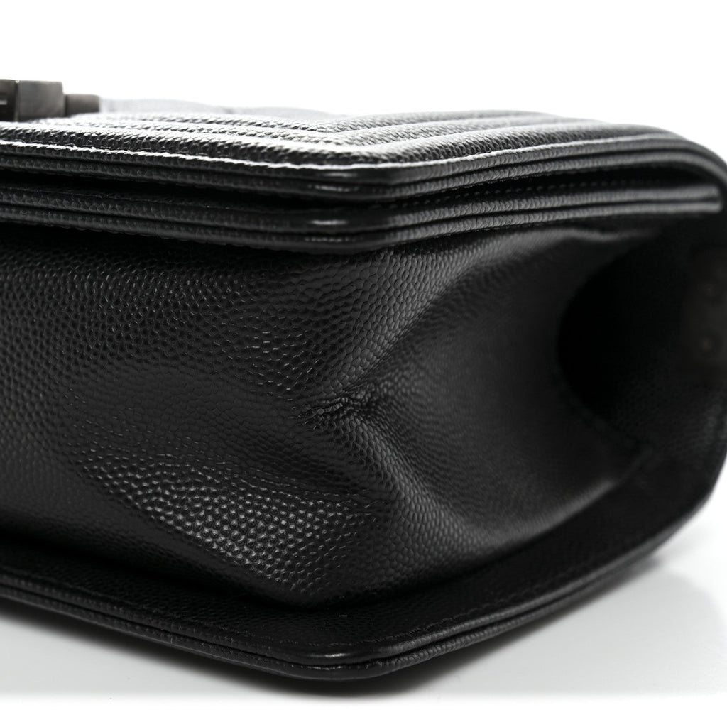 Caviar Quilted Small Boy Flap Black
