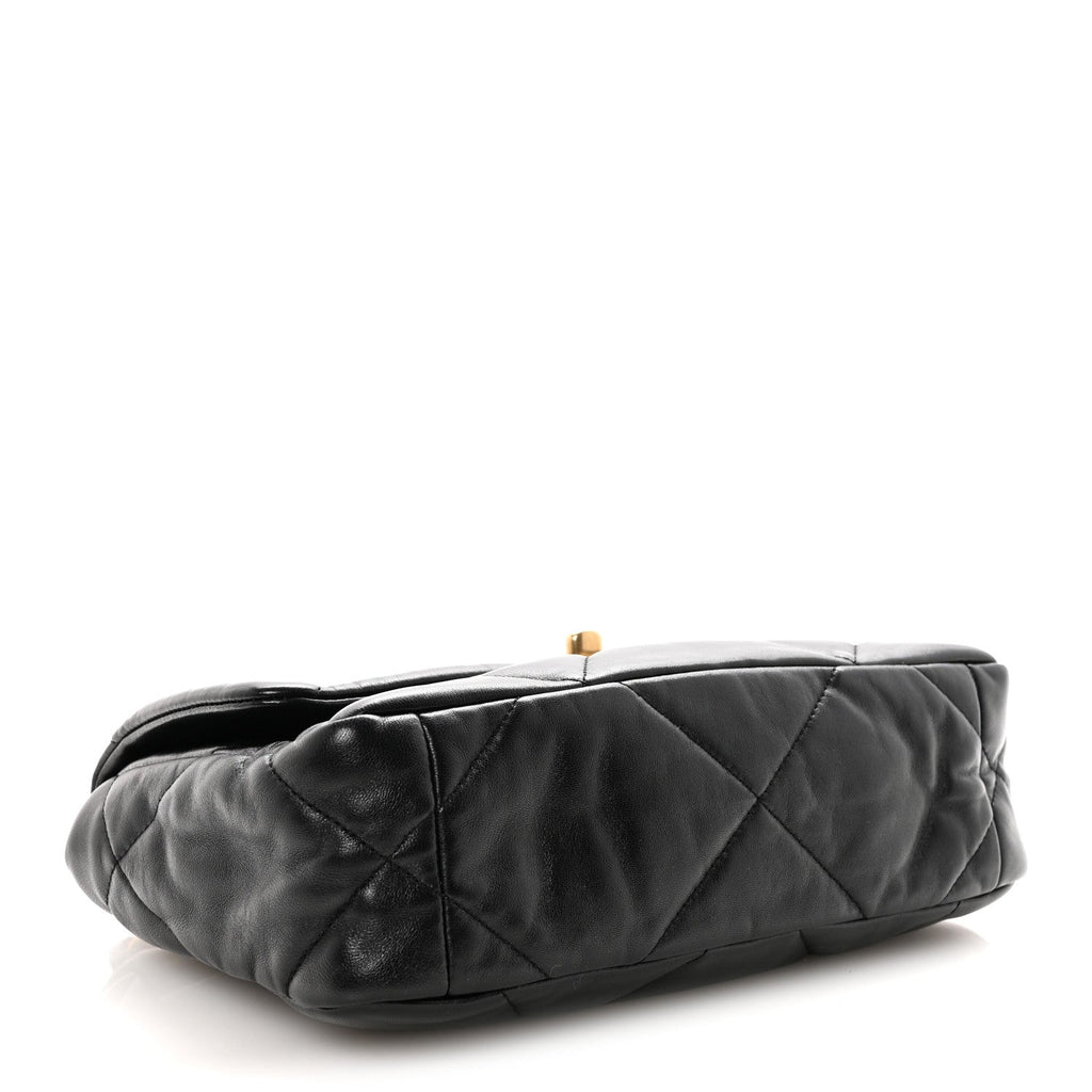 Lambskin Quilted Medium Chanel 19 Flap Black