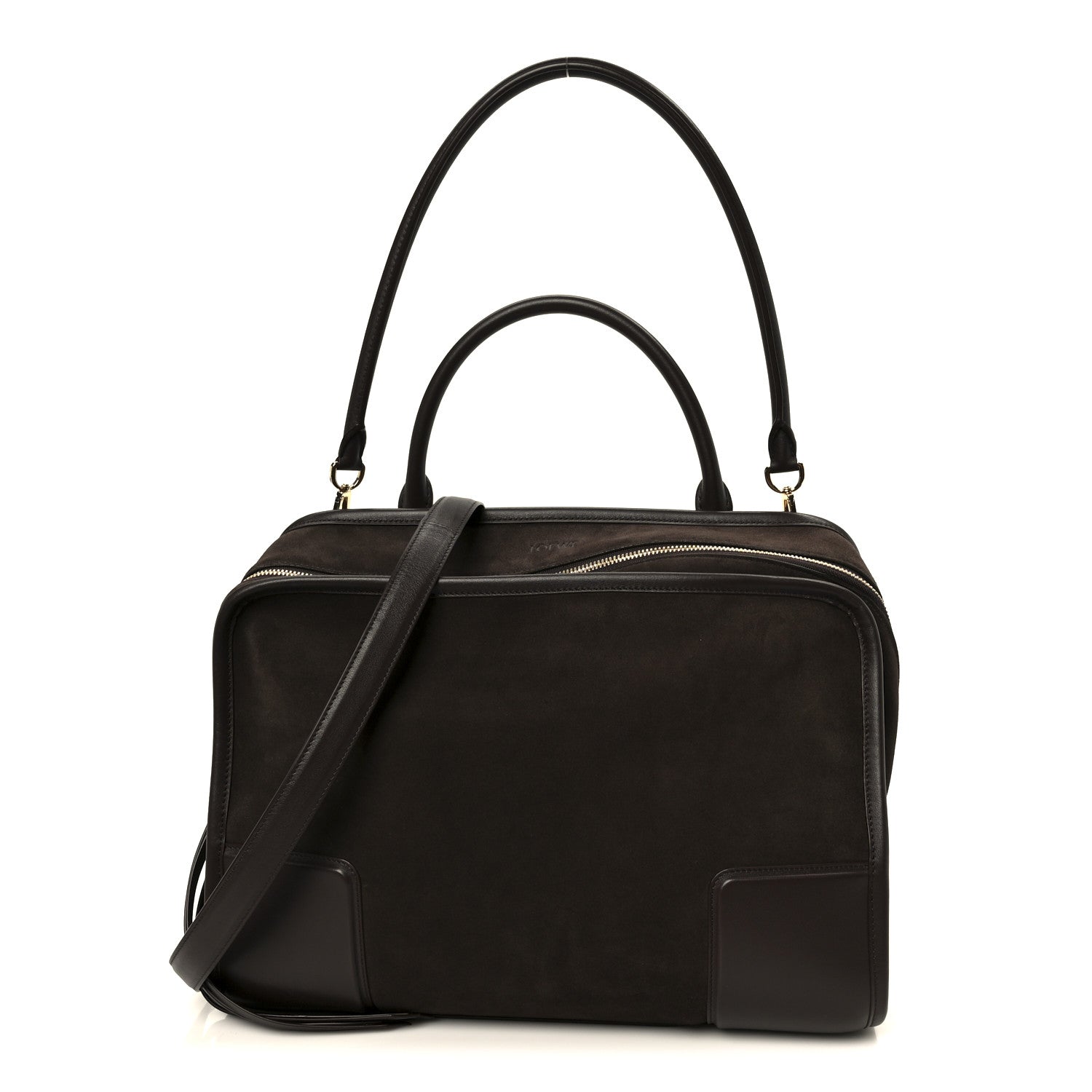 Suede Calfskin Large Amazona 180 Dark Chestnut