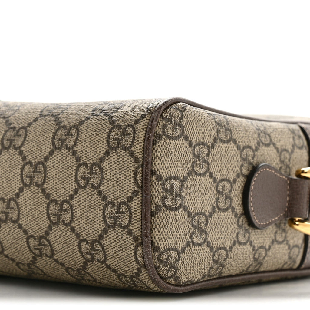 GG Supreme Monogram Web Small Ophidia Shoulder Bag Brown