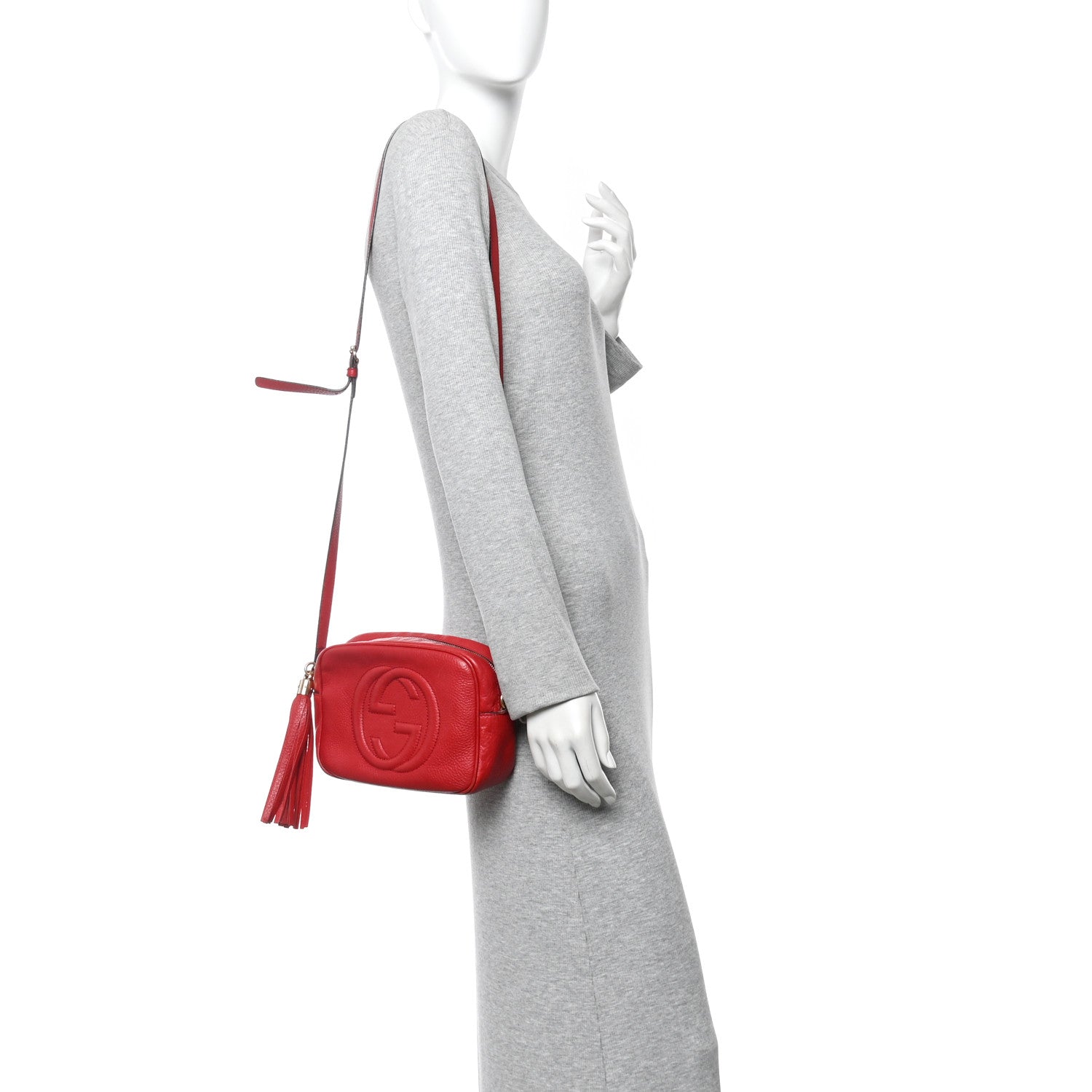 Pebbled Calfskin Small Soho Disco Bag Vibrant Red