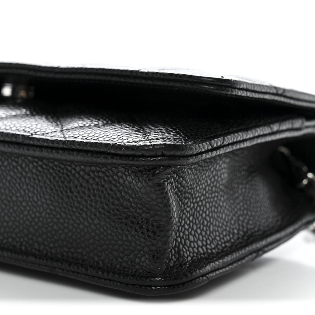 Caviar Quilted Wallet on Chain WOC Black