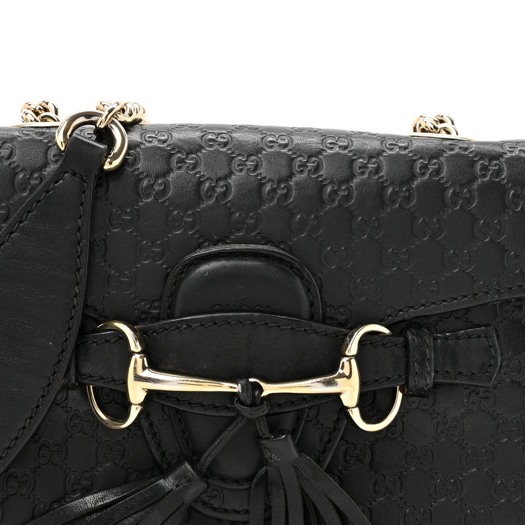 Microguccissima Mini Emily Chain Shoulder Bag Black