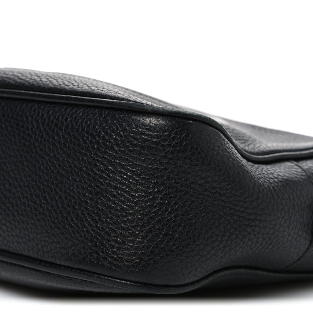 Pebbled Calfskin Small Soho Disco Bag Black