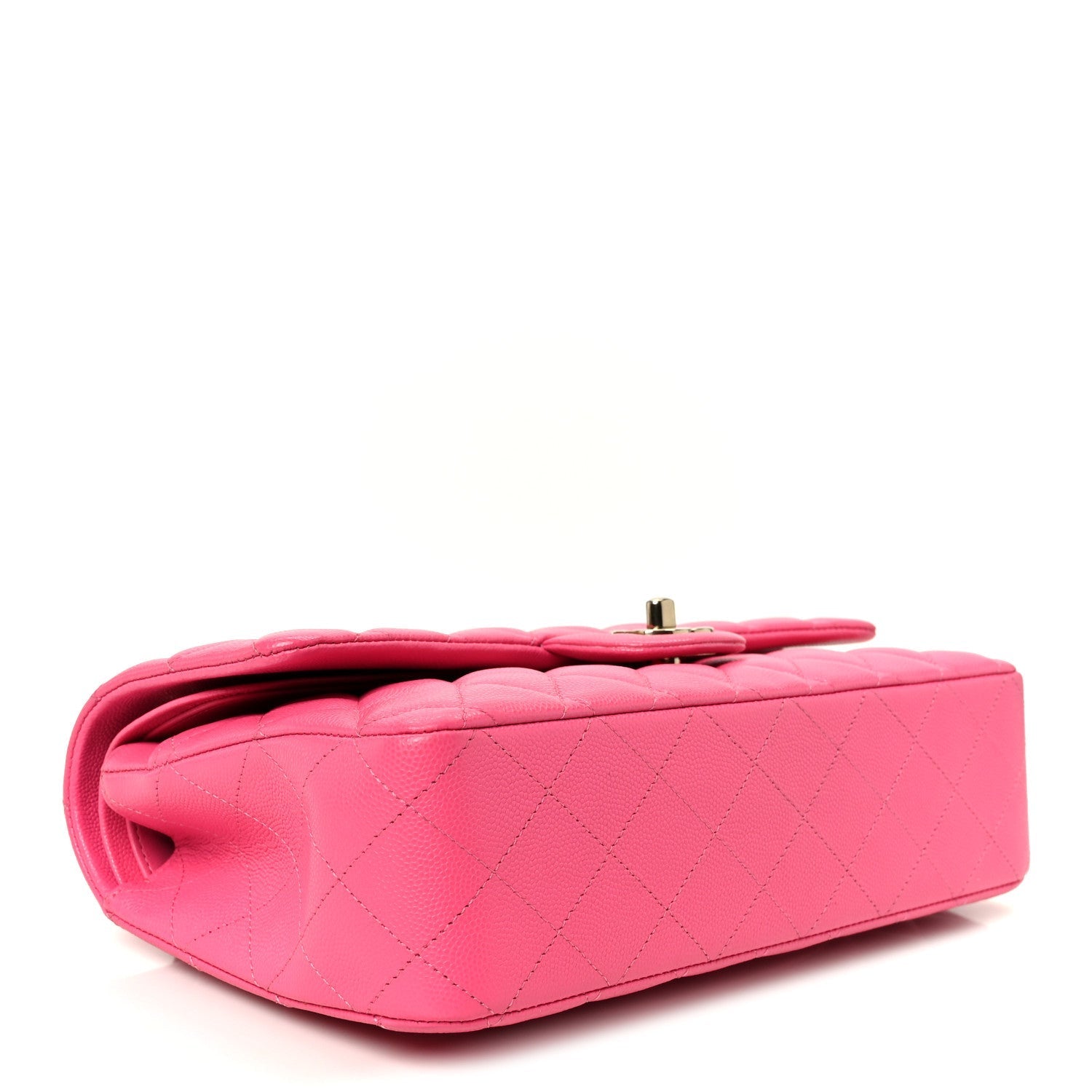 Caviar Quilted Medium Double Flap Pink
