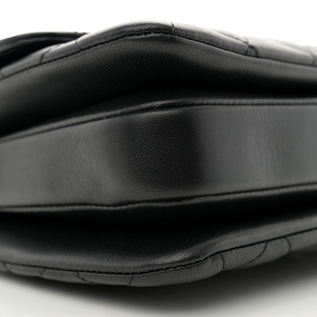 Lambskin Quilted Mini Trendy CC Dual Handle Flap Bag Black