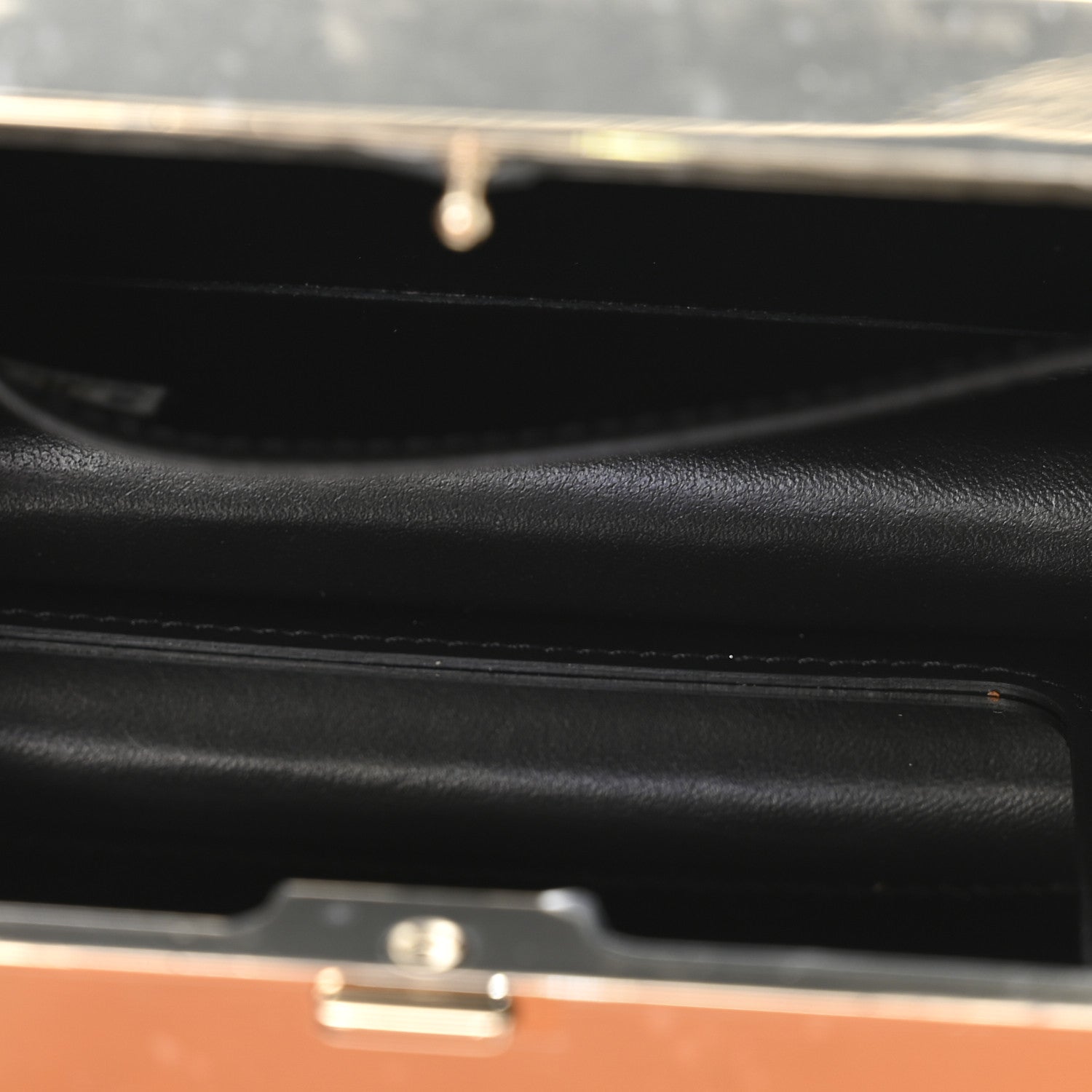 Patent Calfskin Boy Minaudiere Black