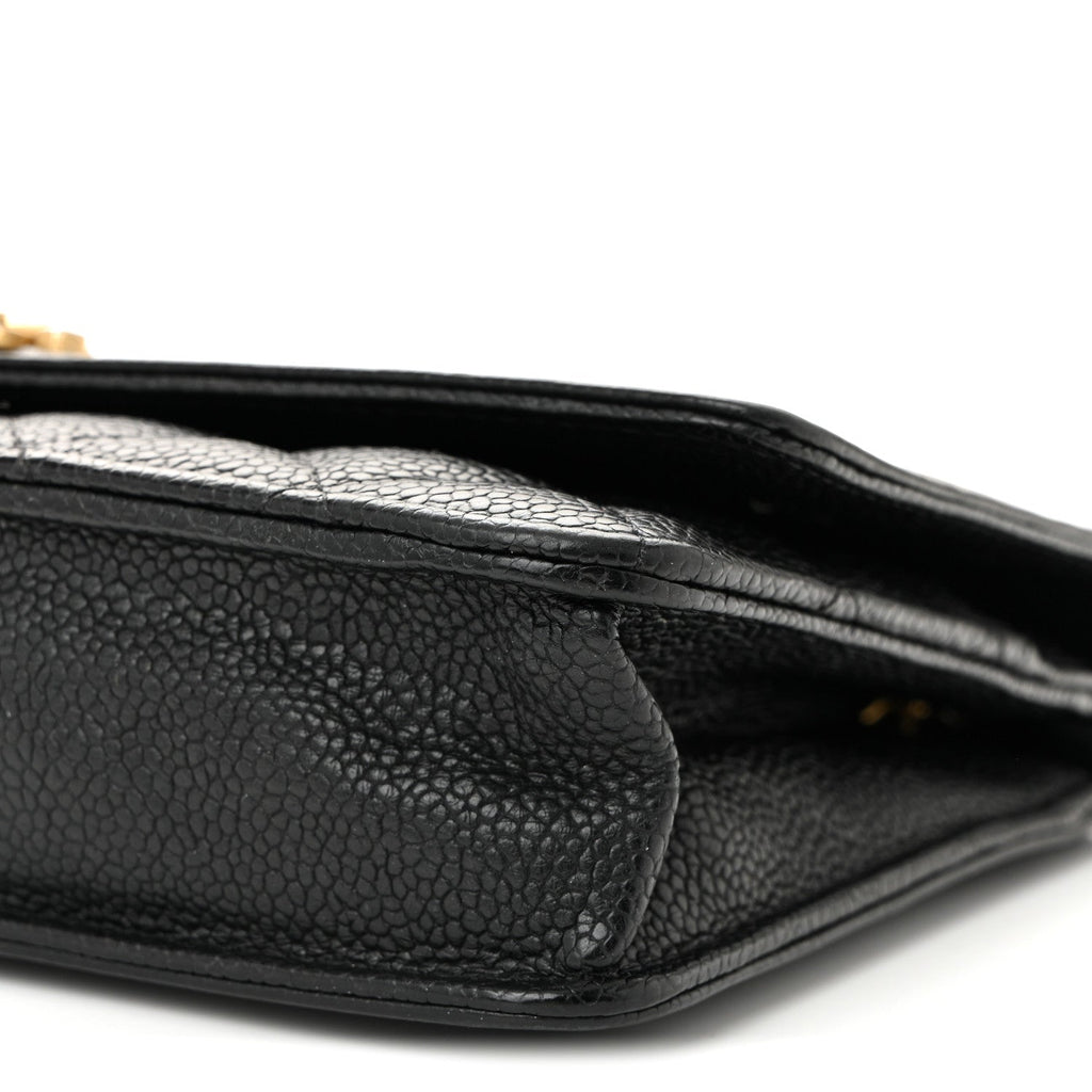 Caviar Quilted Boy Wallet On Chain WOC Black