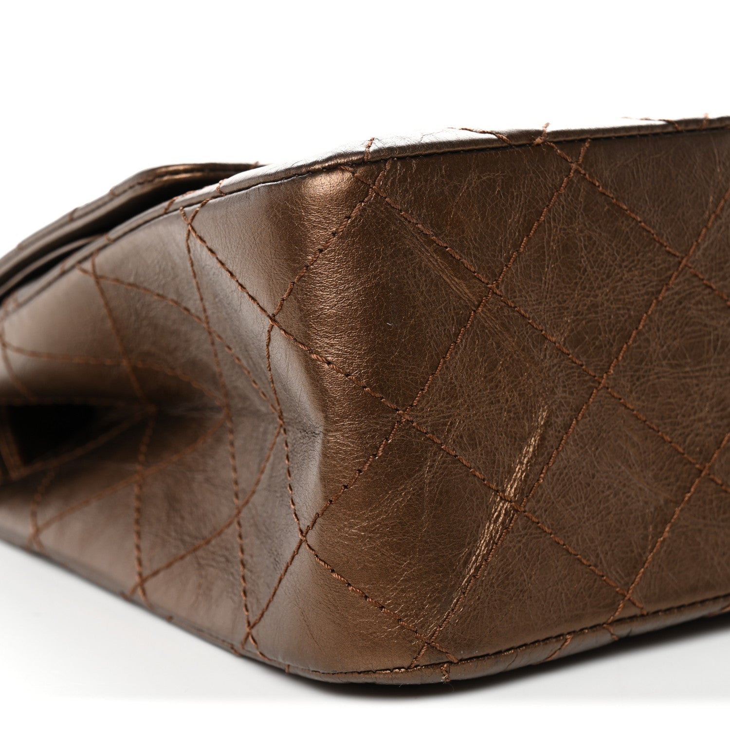 Metallic Aged Calfskin Quilted 2.55 Reissue 226 Flap Bronze