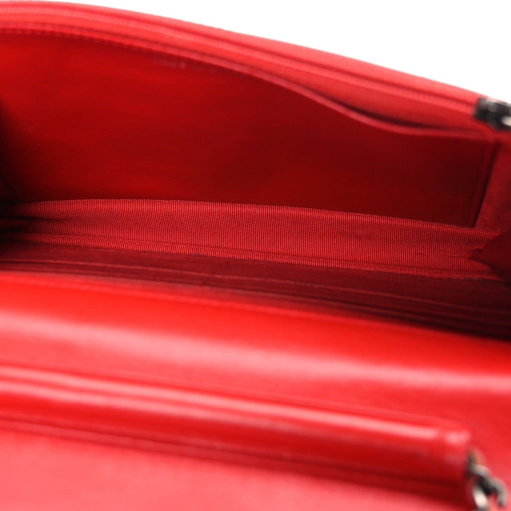Glazed Calfskin Quilted Reissue Wallet On Chain WOC Red