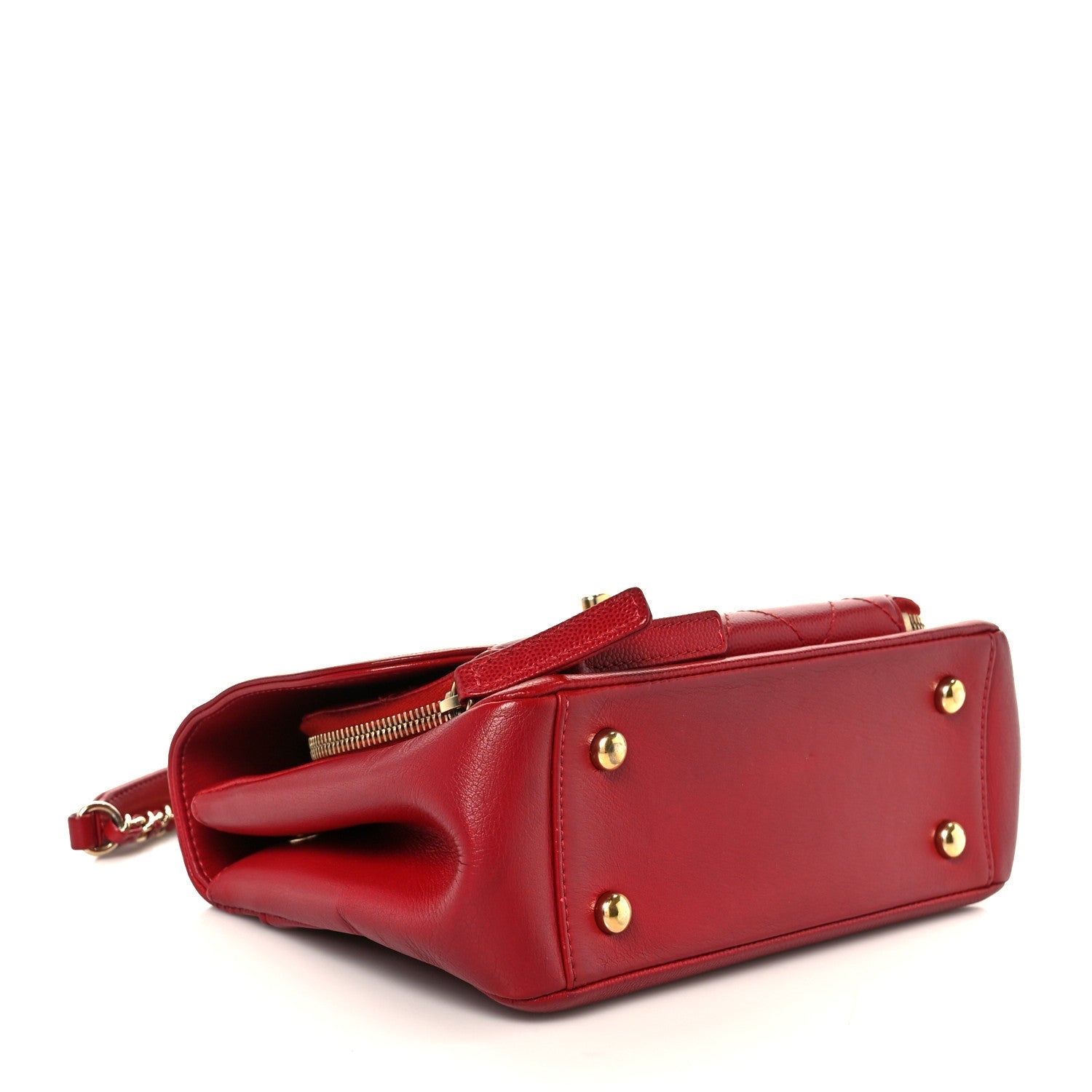 Caviar Quilted Small Business Affinity Flap Red