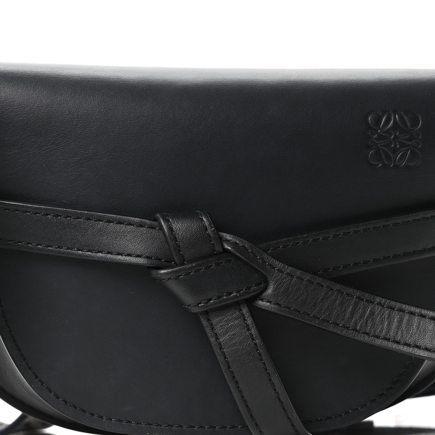 Calfskin Jacquard Mini Gate Dual Bag Black