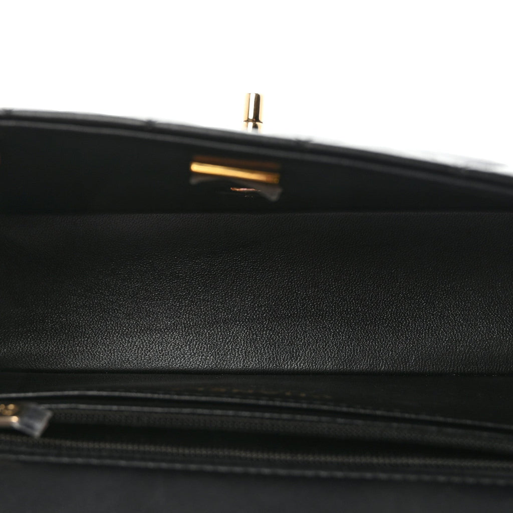 Lambskin Quilted Mini Rectangular Flap Black