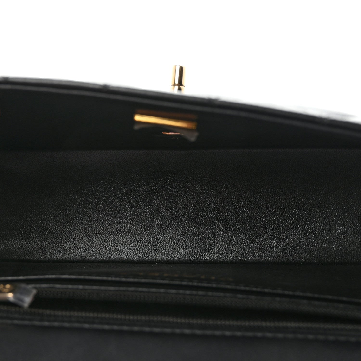Lambskin Quilted Mini Rectangular Flap Black