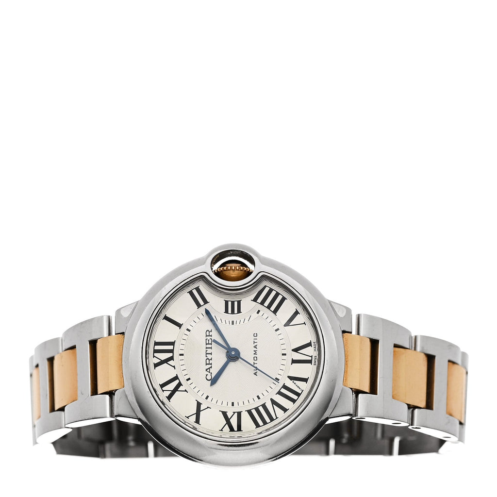 Stainless Steel 18K Yellow Gold 33mm Ballon Bleu De Cartier Automatic Watch