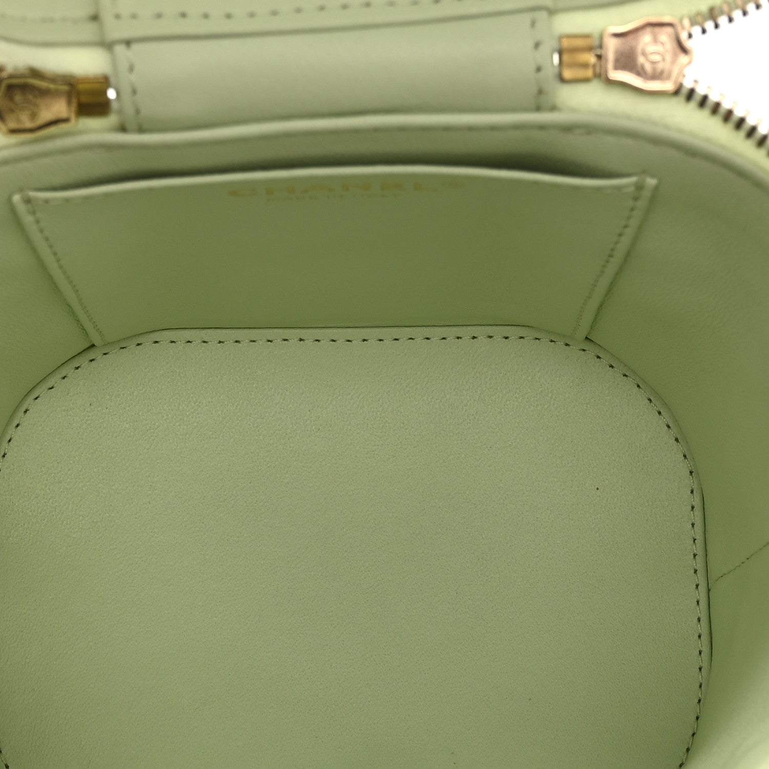 Lambskin Quilted Trendy Vanity Case Sea Green