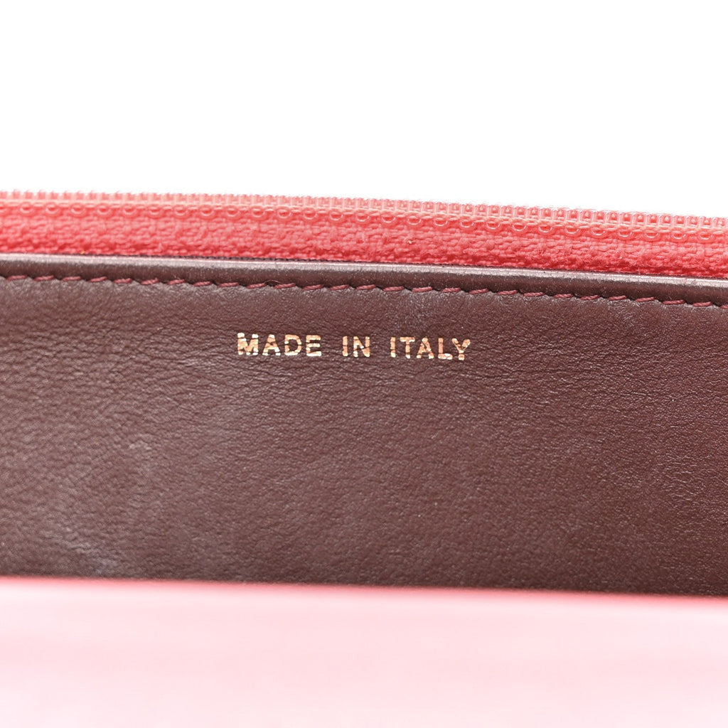 Lambskin Quilted Trendy CC Wallet On Chain WOC Bright Pink
