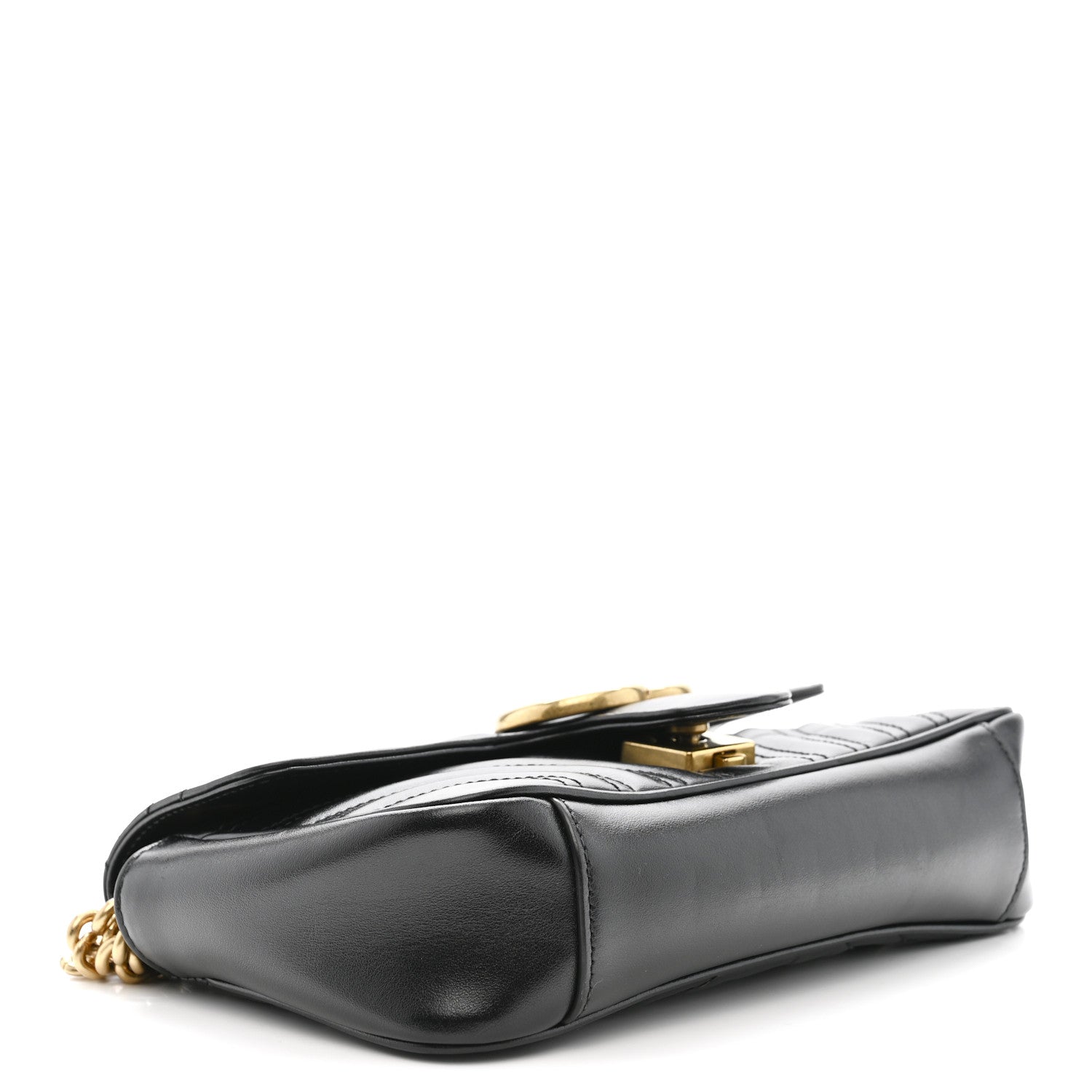 Calfskin Matelasse Mini GG Marmont Shoulder Bag Black