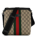 GG Supreme Monogram Web Messenger Bag Black