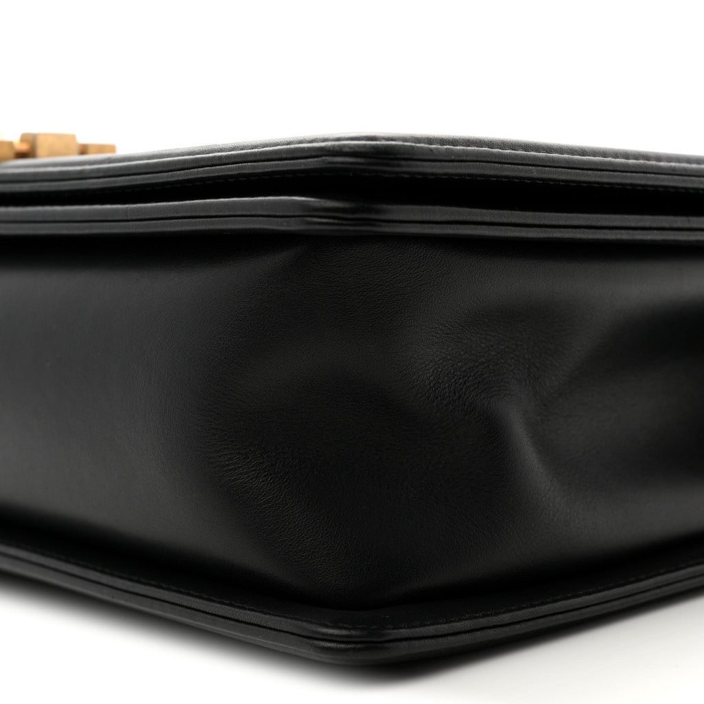 Calfskin Quilted New Medium Boy Flap Black