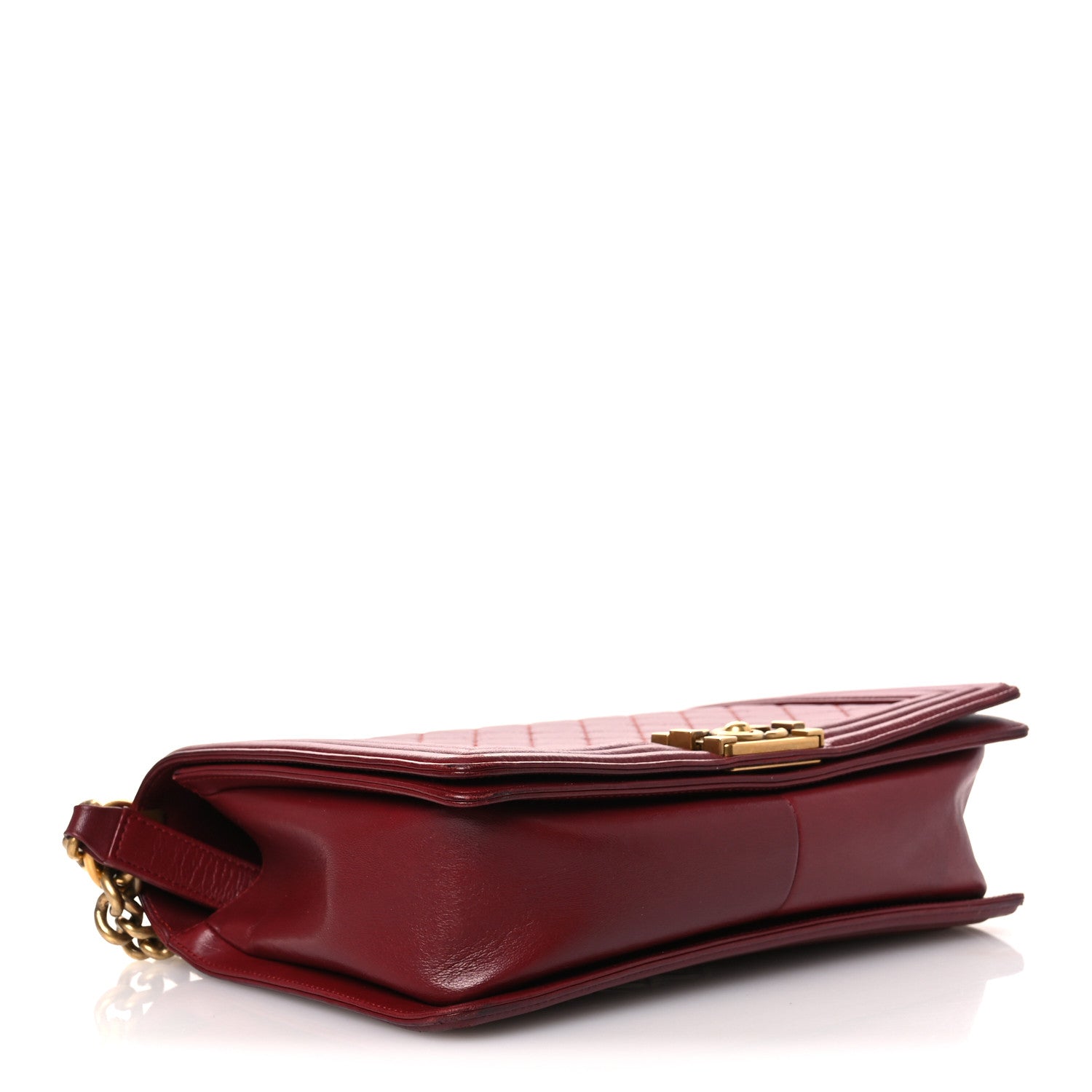 Lambskin Quilted New Medium Boy Flap Red