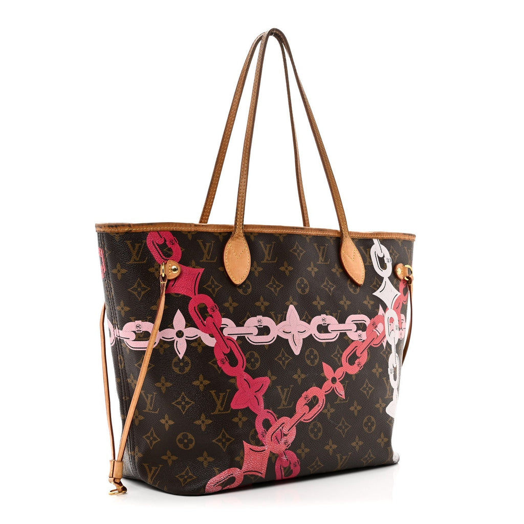 Monogram Bay Neverfull MM Rose Ballerine Poppy