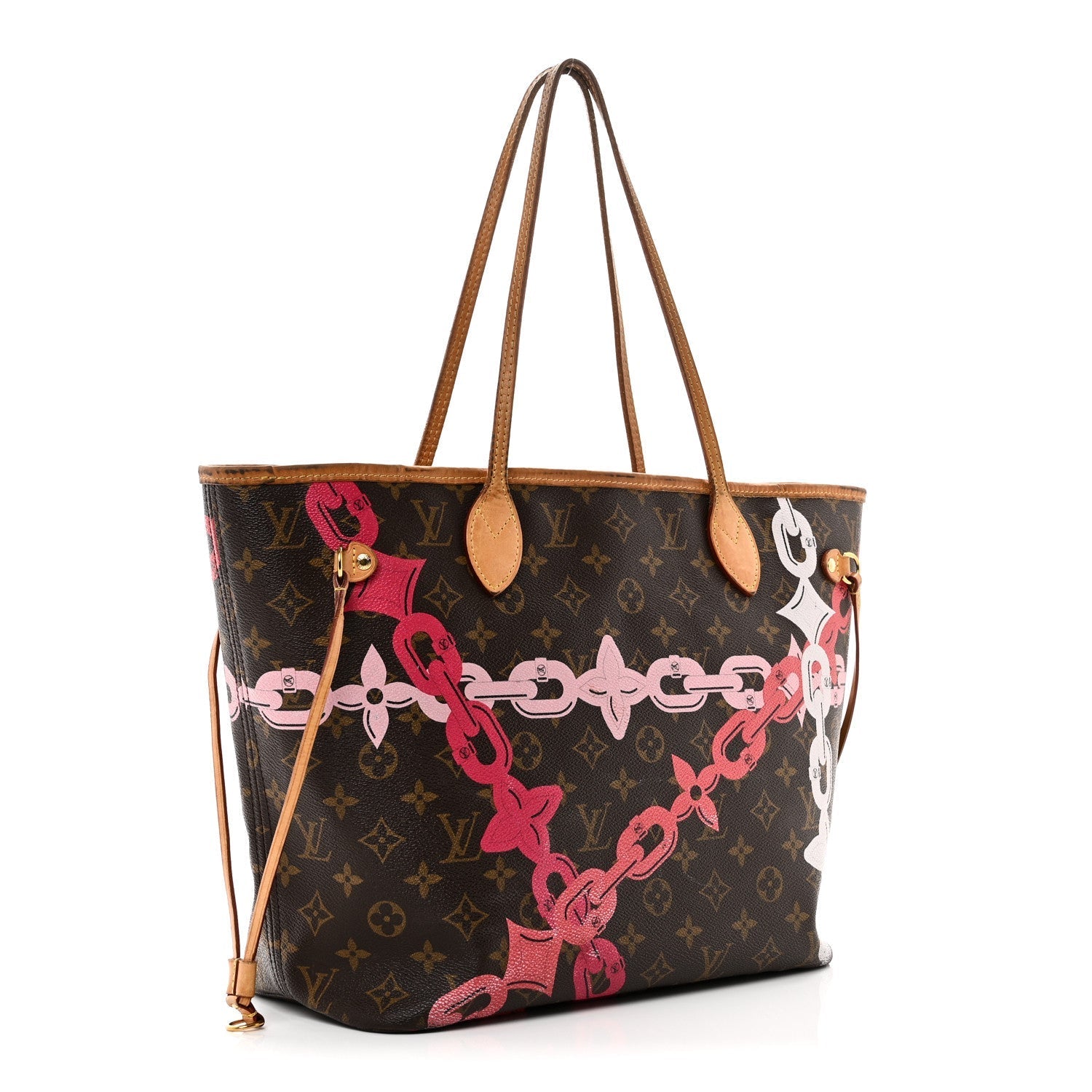 Monogram Bay Neverfull MM Rose Ballerine Poppy