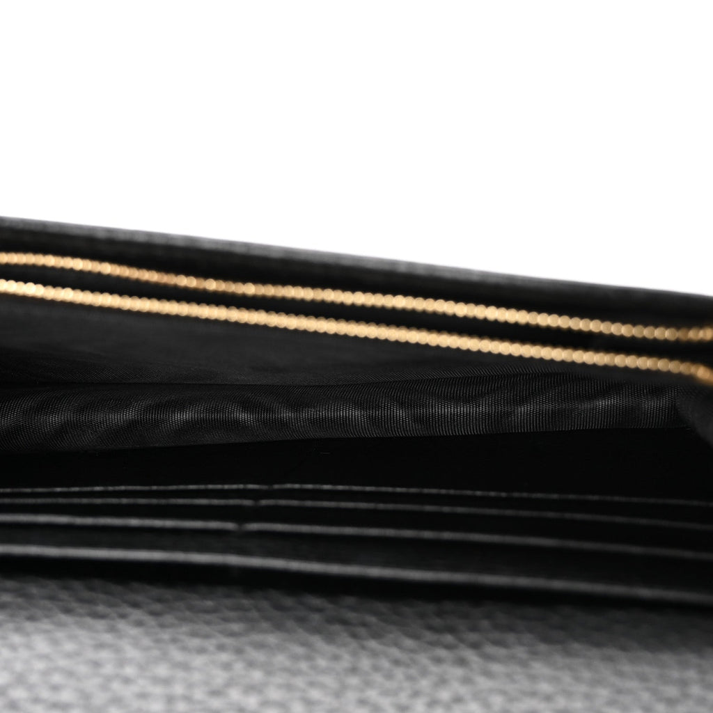 Calfskin Mini GG Marmont Chain Wallet Black