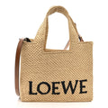 X PAULA'S IBIZA Raffia Font Tote Natural Tan