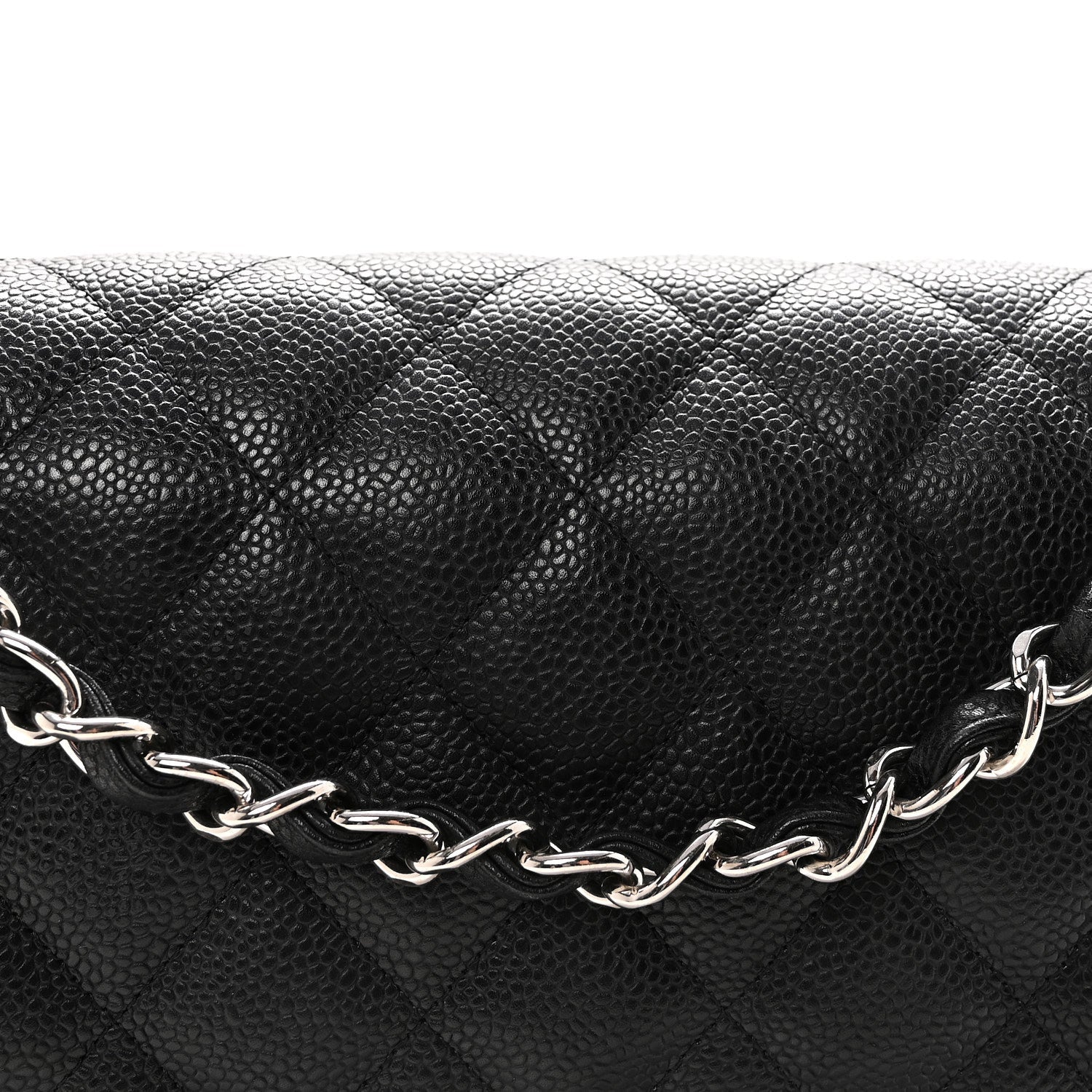 Caviar Quilted Jumbo Double Flap Black