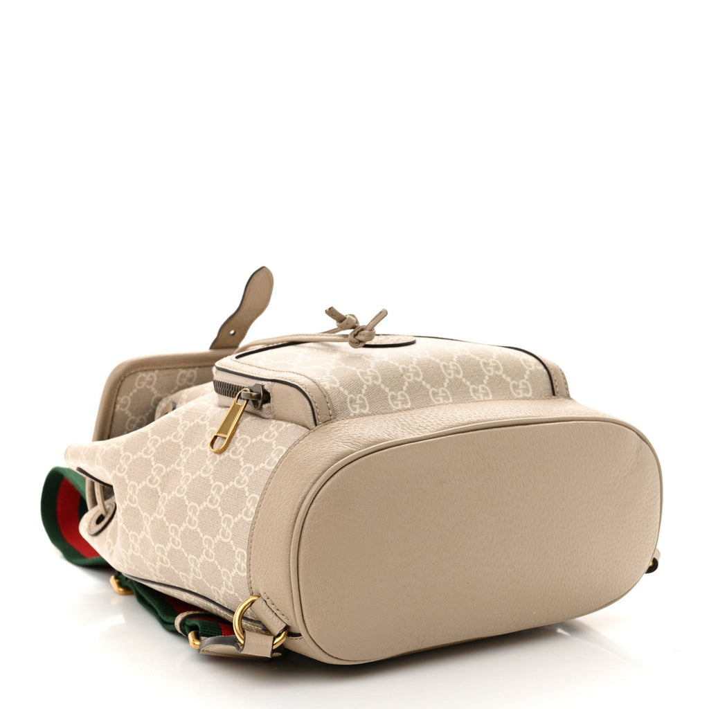 GG Supreme Monogram Azalea Calfskin Retro Interlocking G Buckle Backpack Beige Mystic White