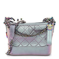 Iridescent Lambskin Calfskin Quilted Small Gabrielle Hobo Light Purple