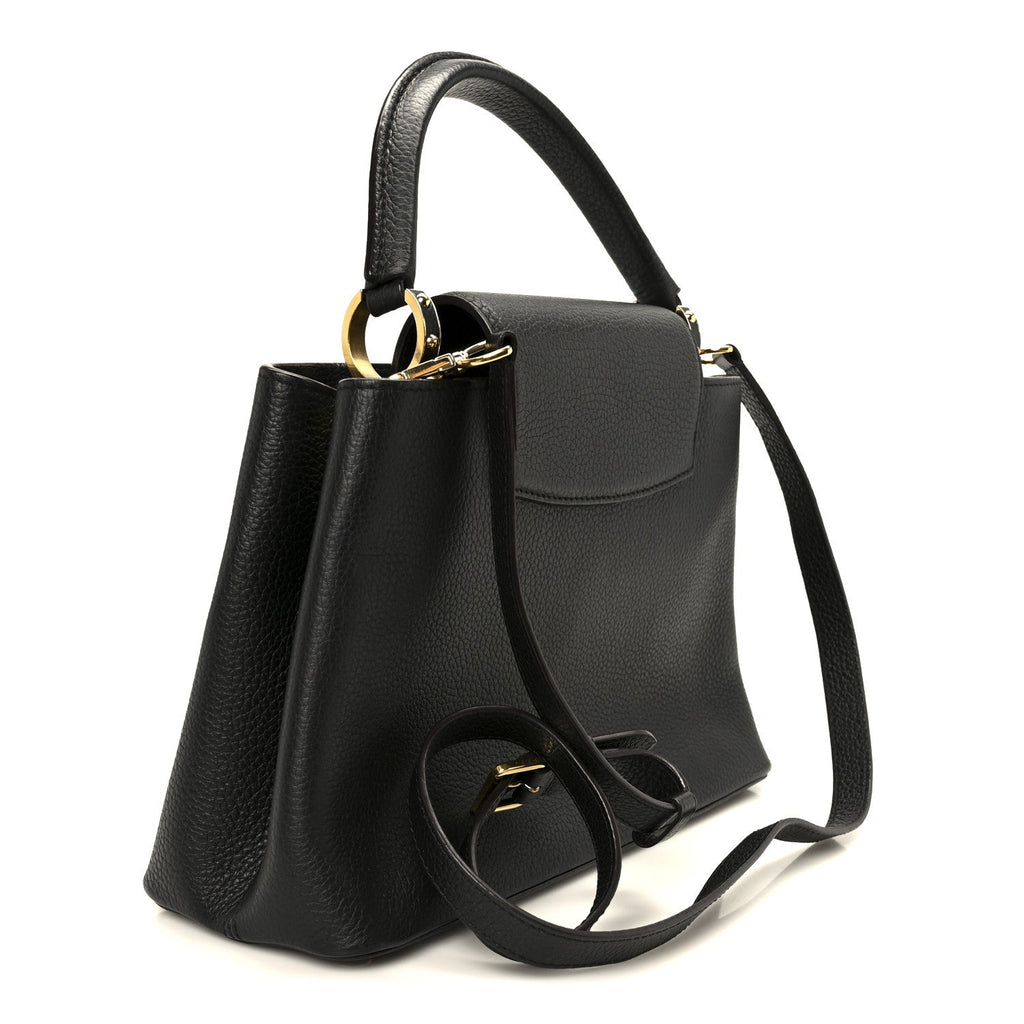 Taurillon Capucines PM Black Fuchsia
