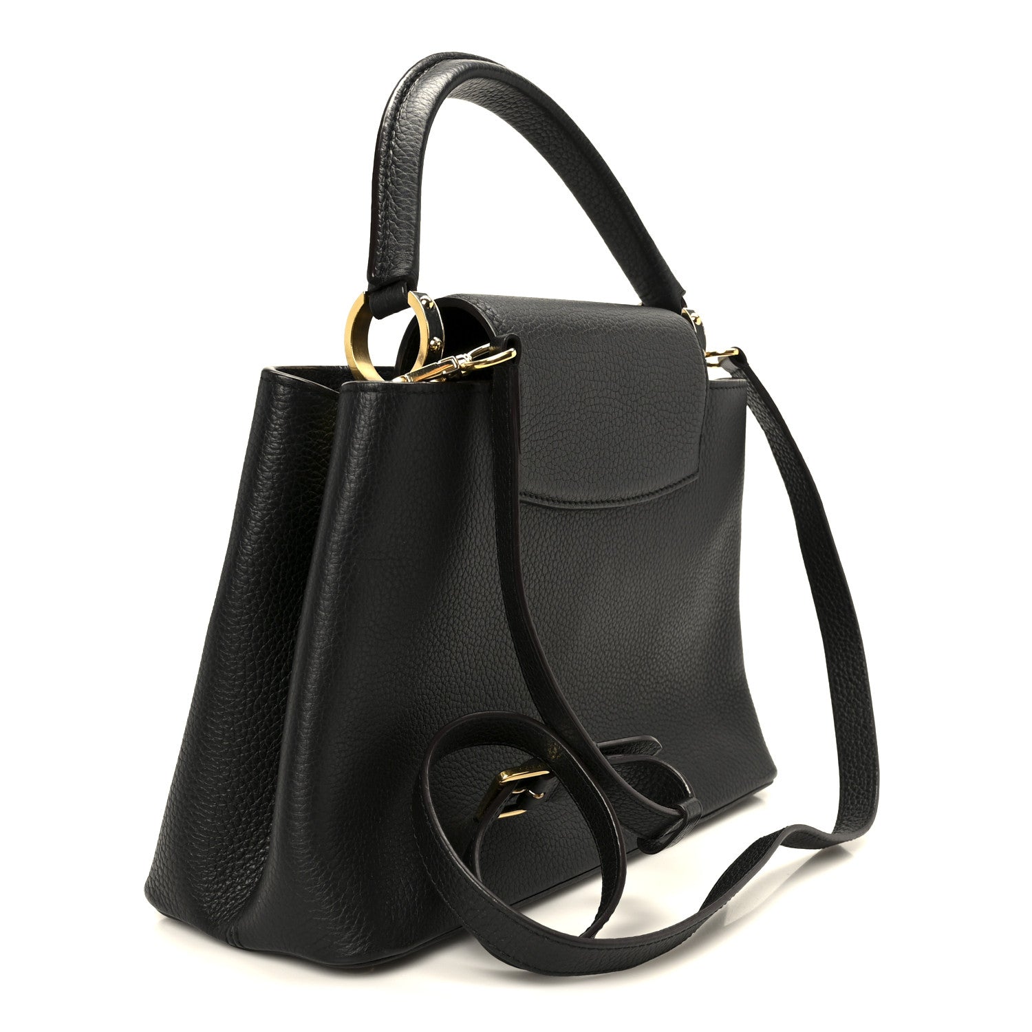 Taurillon Capucines PM Black Fuchsia