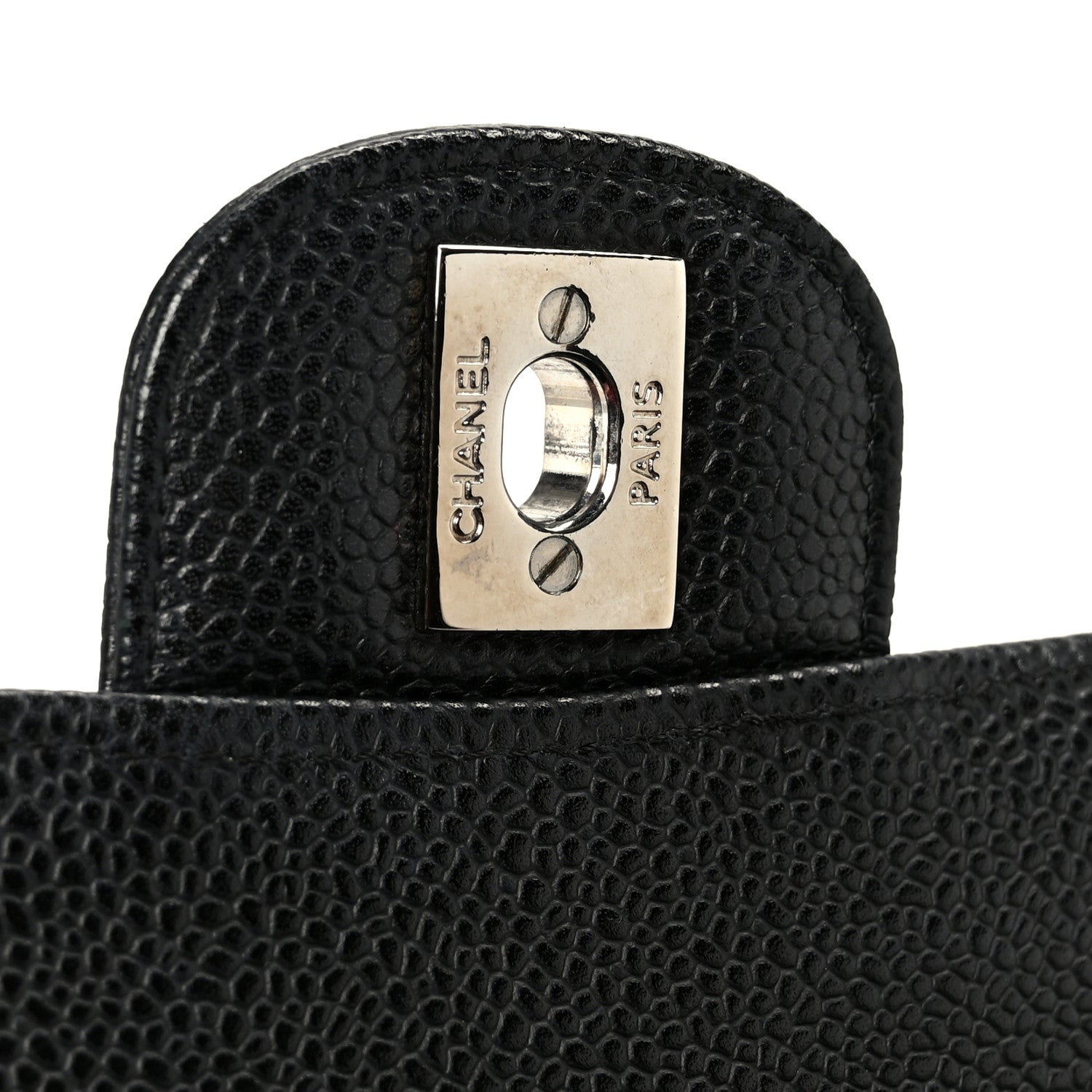 Caviar Quilted Medium Double Flap Black