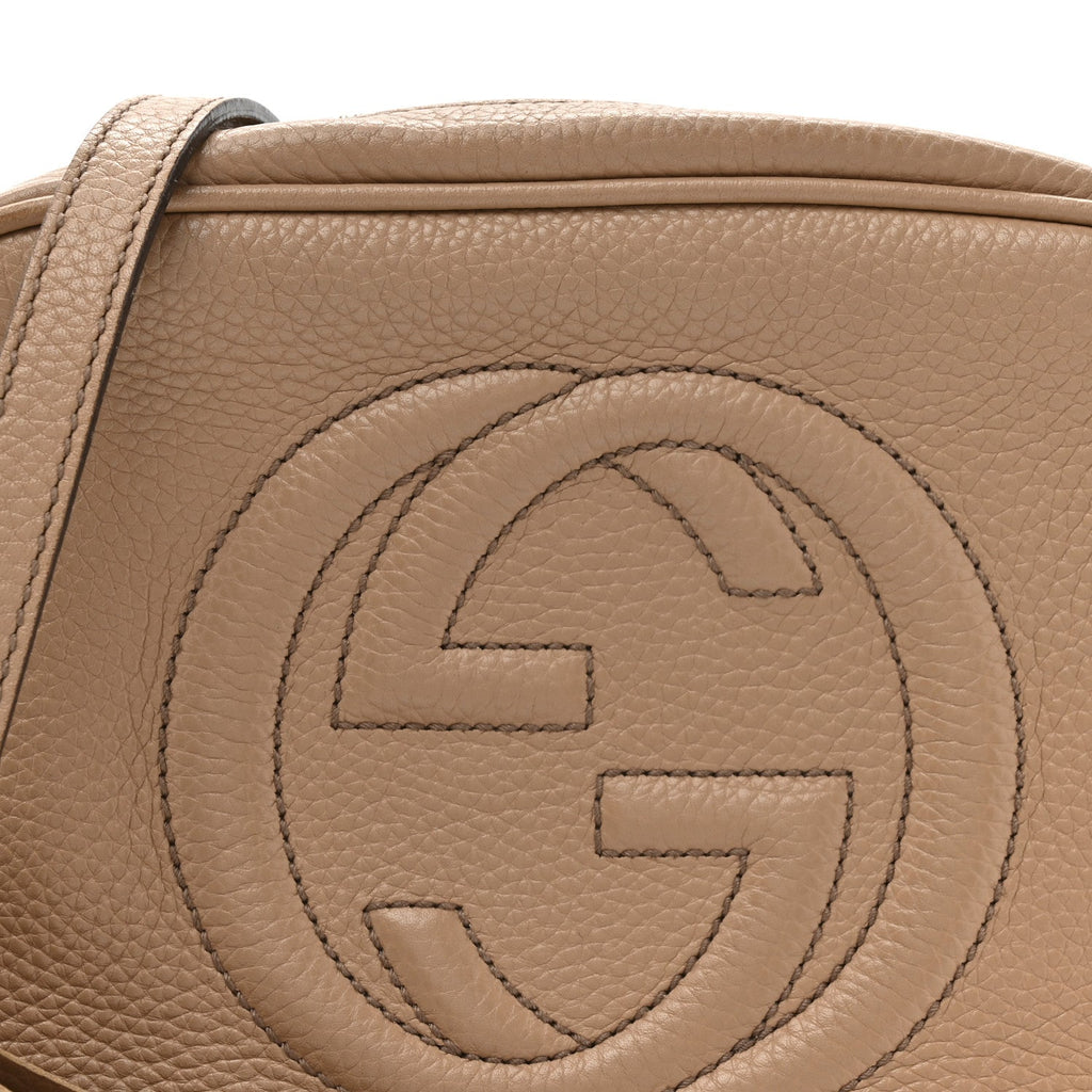 Pebbled Calfskin Small Soho Disco Bag Rose Beige