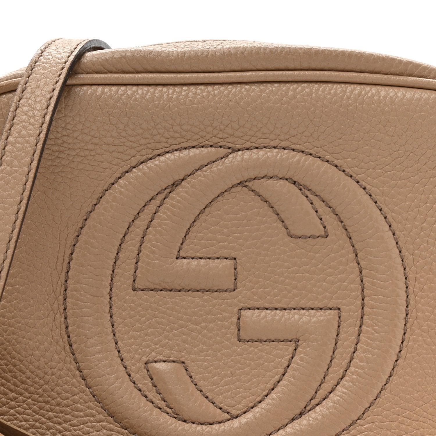 Pebbled Calfskin Small Soho Disco Bag Rose Beige