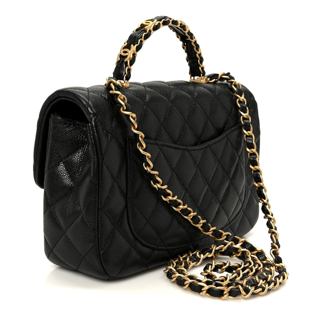 Caviar Quilted Small Handy CC Flap Black