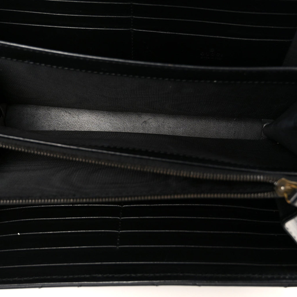 Calfskin Matelasse GG Marmont Chain Wallet Black