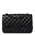 Lambskin Quilted Jumbo Double Flap So Black