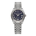 Stainless Steel 18K White Gold Diamond 31mm Oyster Perpetual Datejust Watch Aubergine Roman 278274