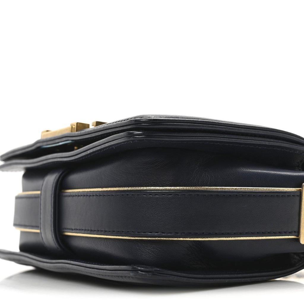 Sheepskin Braided Small Boy Reverso Flap Navy