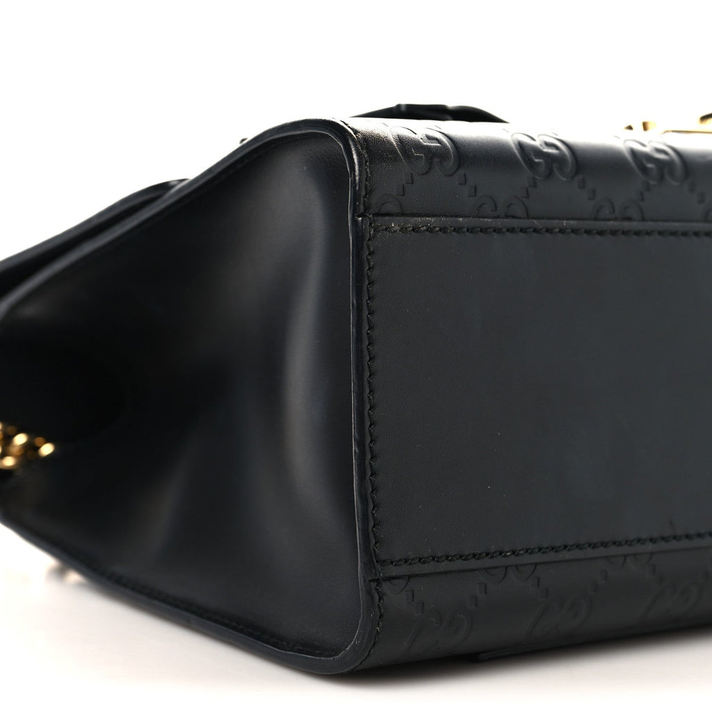 Guccissima Medium Padlock Shoulder Bag Black