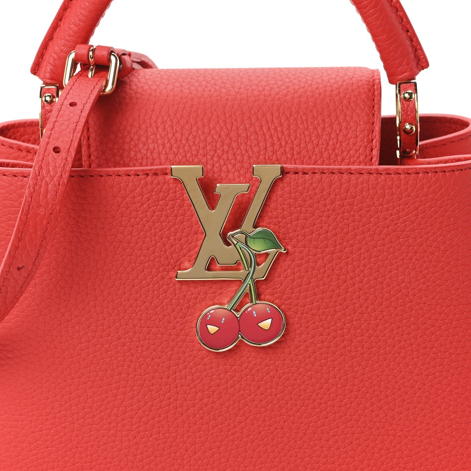 LV X TM Taurillon Cerises Capucines BB Rouge