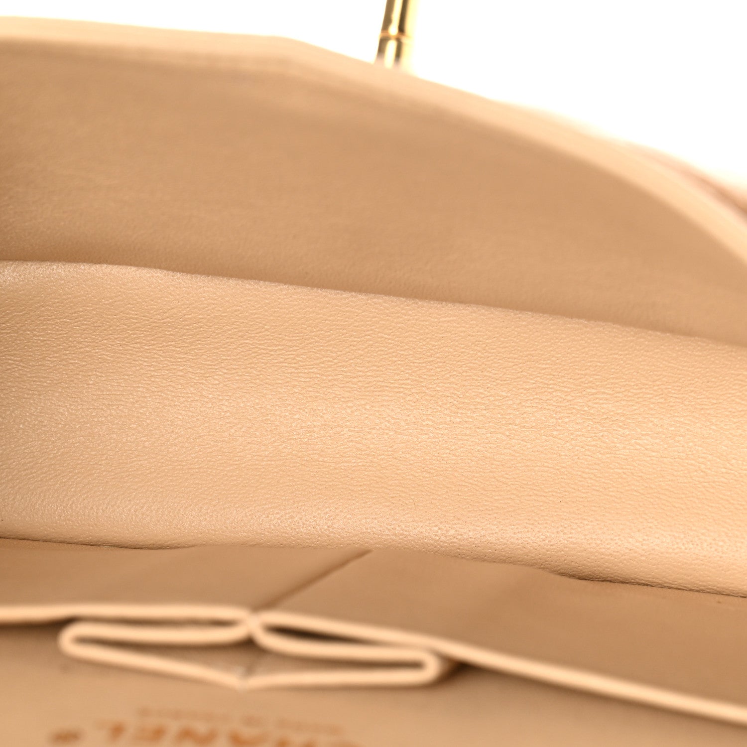 Caviar Quilted Small Double Flap Beige
