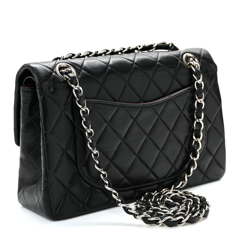Lambskin Quilted Small Double Flap Black