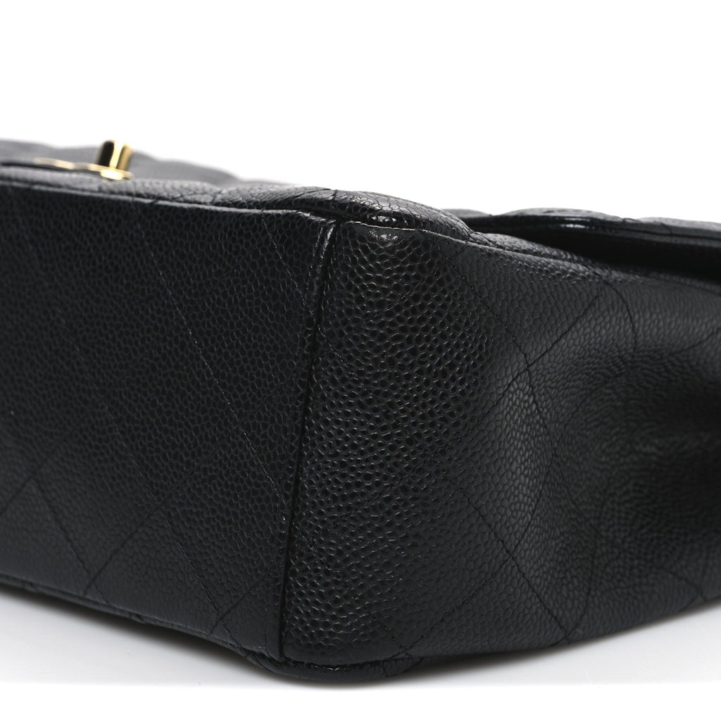 Caviar Quilted Maxi Double Flap Black