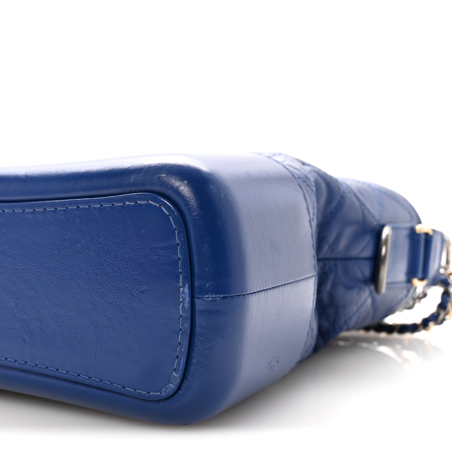 Aged Calfskin Quilted Medium Gabrielle Hobo Blue