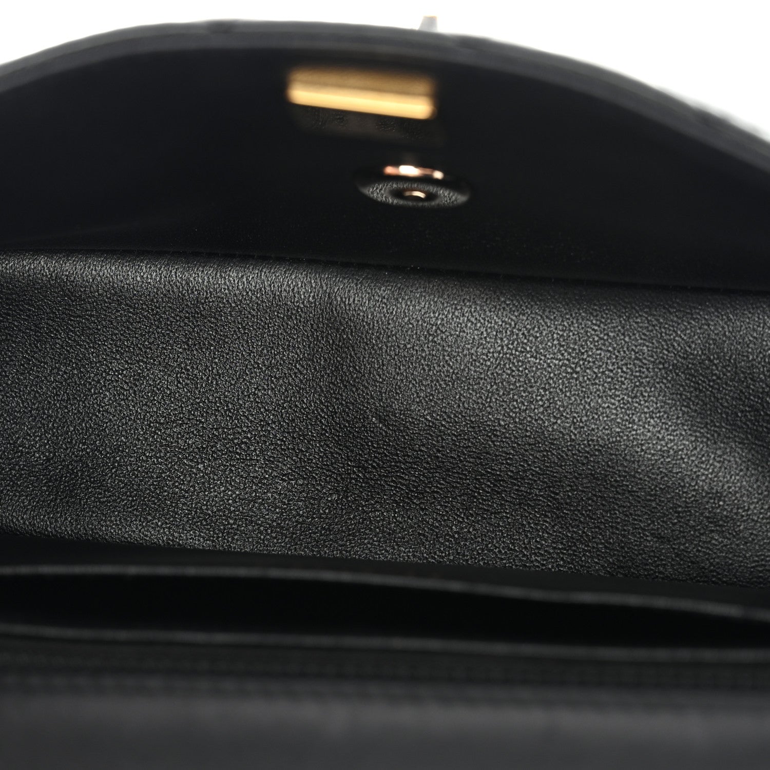 Lambskin Quilted Mini Rectangular Flap Black